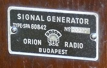 Orion szignálgenerátor emblémája