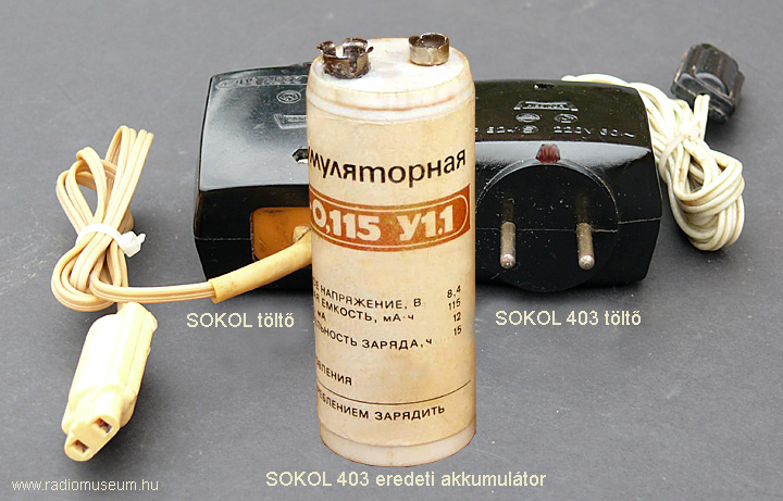 Sokol 403 töltő és eredet akkumulátor